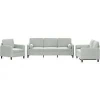 vidaXL Ensemble de canapés 3 pièces avec coussins gris clair velours