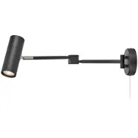 Markslöjd Applique Murale , Arlo, dimmable, Noir, Chambre à coucher, Métal, Moderne