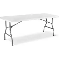 OEM Happyment Table de camping pliante - 4 personnes - pliable - Table de pique-nique - Enfants & Adultes - Blanc