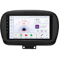 Happiq Autoradio avec Bluetooth et CarPlay pour Fiat 500X (2014-2020) – Compatible avec Apple et Android – Système stéréo – Système de navigation – 6 Go de RAM, 64 Go de mémoire