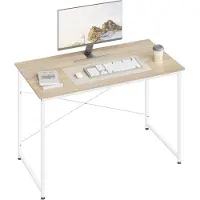 OEM Bureau pour le gaming et le travail - 140 x 60 cm - Bureau moderne - Pour le gaming, le travail ou les études - Avec une structure métallique robuste - Bois clair, marron ou blanc - Montage facile