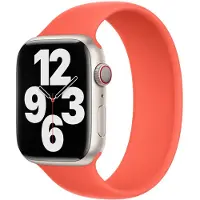 Apple Bracelet solo en silicone pour Watch | 44/45/46/49 mm - Taille 9 - Nectarine