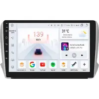 Happiq Autoradio avec Bluetooth et CarPlay pour Peugeot 2008 & 208 (2014-2018) – Compatible avec Apple et Android – Système stéréo – Système de navigation – 4 Go de RAM, 32 Go de mémoire