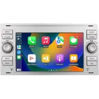 Happiq Autoradio avec Bluetooth, CarPlay, compatible avec Apple et Android, chaîne stéréo, navigation, système de navigation pour Ford Focus, Mondeo, Fiesta, Transit, Kuga, C-Max et S-Max (Galaxy)