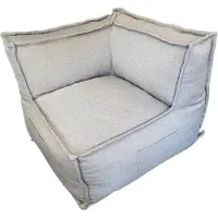 Bananair Module d'angle réversible pour canapé modulable en effet lin 90x90 cm beige