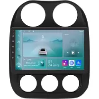 Happiq Autoradio avec Bluetooth et CarPlay pour Jeep Compass & Patriot (2011-2017) – Compatible avec Apple et Android – Système stéréo – Système de navigation – 1 Go de RAM, 32 Go de mémoire