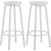 Happyment Tabouret de Bar DeLuxus - Set de 2 - Tabouret de Bar sans dossier - Blanc - 30×30×72?cm - Black Friday / Cadeau de Noël