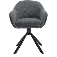 Happyment Chaise de salle à manger Supria - Set de 2 chaises de salle à manger pivotantes - Gris foncé - Avec accoudoirs - Cuisine & salle à manger