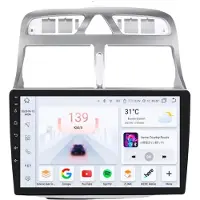 Happiq Autoradio avec Bluetooth, CarPlay, compatible avec Apple et Android, chaîne stéréo, navigation, système de navigation pour Peugeot 307 / 307CC / 307SW (2002-2013)