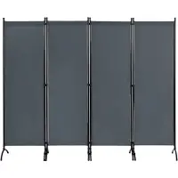 Happyment Séparation de pièce pliable avec 4 panneaux - Pour balcon, jardin, chambre et bureau - Paravent indépendant et pare-soleil - 224×182 cm