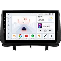 Happiq Autoradio avec Bluetooth, CarPlay, compatible avec Apple et Android, chaîne stéréo, navigation, système de navigation automobile, pour Renault Clio 3 (2005-2014)