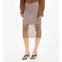 ROTATE pour femme. 1156352751 Jupe midi à paillettes festonnées marron (38), Casuel, Gris, Polister recyclé