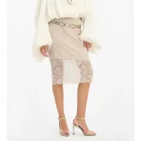 ROTATE pour femme. 1156262059 Jupe fourreau midi en dentelle beige (38), Casuel, Polister recyclé, Durable