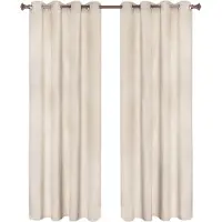 OEM Happyment Ensemble de rideaux Vida - 2 pièces - Beige - 140x225 cm - Occultant - Avec bande plissée - Velours - Isolant