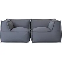 Bananair Canapé modulable 2 places en effet lin 90x180 cm gris foncé