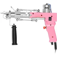 Happyment Tufting Gun 2-in-1 - Machine à border / Pistolet à tufter - Pour les tapis et le bricolage - Kit du débutant - Rose