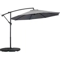 Happyment DeLuxus Parasol - Rectangulaire - Sans pied - Gris - Pour terrasse et jardin - 300 cm