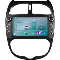 Happiq Autoradio avec Bluetooth, CarPlay, compatible avec Apple et Android, chaîne stéréo, système de navigation – pour Peugeot 206 / 206CC / 206SW (2000–2008)