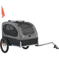 Bolt Remorque de vélo pour chien de luxe - Fietskar pliable - Pour chiens jusqu'à 30kg - Gris/Orange