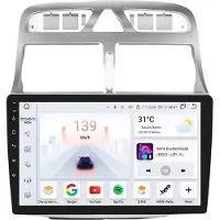 Happiq Autoradio avec Bluetooth, CarPlay, compatible avec Apple et Android, chaîne stéréo, navigation, système de navigation pour Peugeot 307 / 307CC / 307SW (2002-2013)