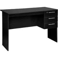 Happyment Bureau moderne - Table de travail et d'ordinateur - Gaming - Design industriel - Bureau - Noir