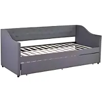 Happyment Opulence Canapé-lit pour 2 personnes - 90 x 200 cm - Lit d'appoint - Lit gigogne - Matelassé - Gris