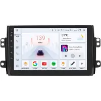 Happiq Autoradio avec Bluetooth et CarPlay – pour Suzuki SX4 et Fiat Sedici (2006-2013) – compatible avec Apple et Android – chaîne stéréo – système de navigation – 6 Go de RAM, 64 Go de mémoire
