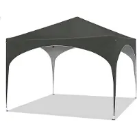 Happyment Tente de réception Happiq 3x3m - Pavillon Pop-Up avec toit semi-circulaire - Pavillon pliable étanche avec sac de transport - Réglable en hauteur - Sans parois latérales - Gris