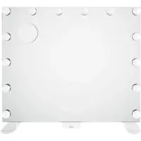 Happyment Miroir de maquillage éclairé Valora - Miroir Hollywood avec 14 ampoules LED à intensité variable - 3 températures de couleur -tactile - Avec USB - Blanc - 60 x 50 cm