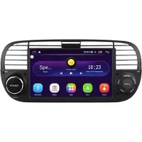 Happiq Autoradio avec Bluetooth et CarPlay pour Fiat 500 (2007-2015) – Compatible avec Apple et Android – Système stéréo avec système de navigation – Mémoire 1 Go/16 Go – Écran 7 pouces