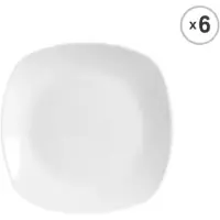 Happyment Assiettes à petit-déjeuner Grandiose – 6 personnes – Blanc – Céramique – Petites assiettes plates