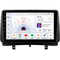 Happiq Autoradio avec Bluetooth, CarPlay, compatible avec Apple et Android, chaîne stéréo, navigation, système de navigation automobile, pour Renault Clio 3 (2005-2014)