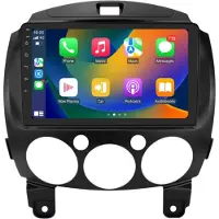 Happiq Autoradio avec Bluetooth et CarPlay pour Mazda 2 (2007-2014), compatible avec Apple et Android, chaîne stéréo, système de navigation, 2 Go de RAM, 64 Go de mémoire interne