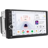 Happiq Autoradio avec Bluetooth, CarPlay, compatible avec Apple et Android, chaîne stéréo, navigation, système de navigation, 6 Go de RAM, 64 Go de mémoire interne, écran 7 pouces