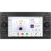 Happiq Autoradio avec Bluetooth, CarPlay, compatible avec Apple et Android, chaîne stéréo, navigation, système de navigation pour Ford Focus, Mondeo, Fiesta, Transit, Kuga, C-Max et S-Max Galaxy