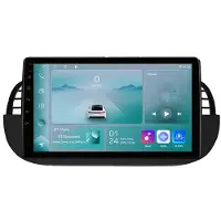 Happiq Autoradio avec Bluetooth et CarPlay pour FIAT 500 (2007-2014), compatible avec Apple et Android, chaîne stéréo, système de navigation, 1 Go de RAM, 32 Go de mémoire interne, écran 9 pouces