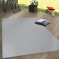 Paco Home Tapis d'extérieur résistant aux intempéries Jardin & terrasse tissé à plat Uni aspect sisal robuste Taille 80x150 cm