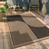 Paco Home Tapis d'extérieur résistant aux intempéries & durable Moderne aspect jute-sisal Terrasse & balcon Dimension 80x150 cm