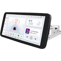 Happiq Autoradio avec Bluetooth, CarPlay, cadre d'installation universel 1 DIN, compatible avec Apple et Android, chaîne stéréo, système de navigation, 4 Go de RAM, 32 Go d'espace de stockage