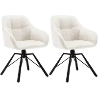 Happyment Lot de 2 chaises de salle à manger pivotantes - Chaises confortables rembourrées avec accoudoirs & dossier - Pour la cuisine, le salon & le restaurant