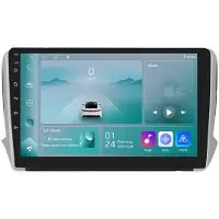 Happiq Autoradio avec Bluetooth et CarPlay pour Peugeot 2008 & 208 (2014-2018) – Compatible avec Apple et Android – Système stéréo avec système de navigation – 1 Go de RAM, 32 Go de mémoire