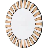 Happyment Opulence Miroir élégant - Miroir mural rond - 80 cm - Sans éclairage - Salon