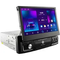 Happiq Autoradio avec Bluetooth, CarPlay, utilisation universelle, compatible avec Apple et Android, chaîne stéréo, navigation, système de navigation, 4 Go de RAM, 64 Go de mémoire interne, écran 7 pouces