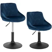 Happyment Tabouret de bar Delvia Deluxe - Industriel - Gris foncé - Tabouret de bar avec dossier - Réglable en hauteur - Velours - Structure métallique - Lot de 2