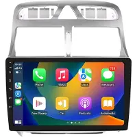 Happiq Autoradio avec Bluetooth, CarPlay, compatible avec Apple et Android, chaîne stéréo, navigation, système de navigation pour Peugeot 307 / 307CC / 307SW (2002-2013)