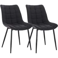 Happyment Chaises de salle à manger de luxe – Gris foncé – Chaise à accoudoirs – Lot de 2 – Chaise de salon et de cuisine – Moderne et élégante – Hauteur d'assise 47 cm