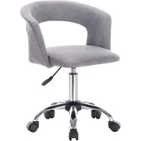Happyment Deluxe Chaise de bureau à roulettes - Toile - Pour adultes - Gris clair - Chaise de bureau ergonomique - Réglable en hauteur