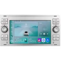 Happiq Autoradio avec Bluetooth, CarPlay, compatible avec Apple et Android, chaîne stéréo, navigation, système de navigation pour Ford Focus, Mondeo, Fiesta, Transit, Kuga, C-Max et S-Max (Galaxy)
