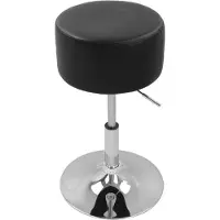 Happyment Tabouret de bar rond Berino - Avec dossier - Ergonomique - Noir - Chaise de cuisine et de bar - Réglable en hauteur - Hauteur de citron 52-67cm - 1 pièce