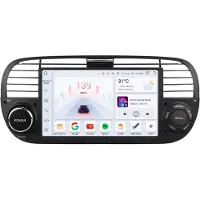 Happiq Autoradio avec Bluetooth et CarPlay pour Fiat 500 (2007-2015) – Compatible avec Apple et Android – Système stéréo avec système de navigation – 3 Go de RAM, 32 Go de mémoire interne, écran 7 pouces